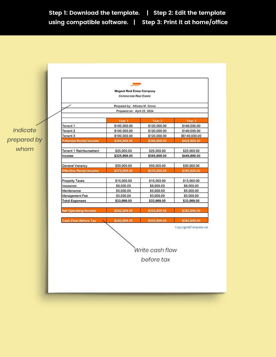 Commercial Real Estate Sheet Template