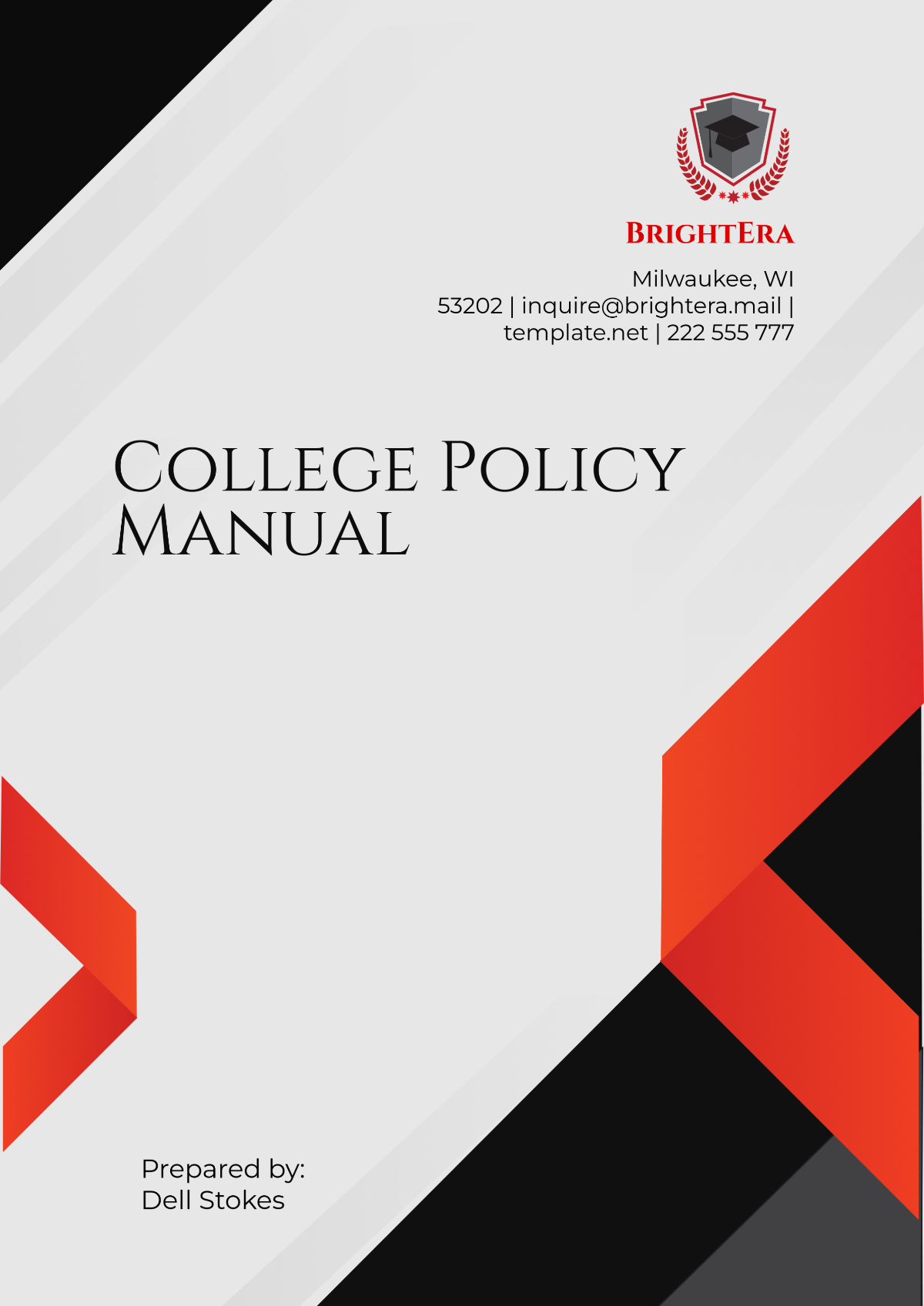 Free College Policy Manual Template