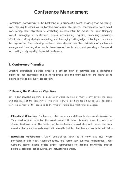 Free Conference Management Template to Edit Online