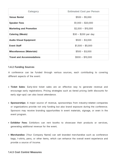 Free Conference Management Template to Edit Online