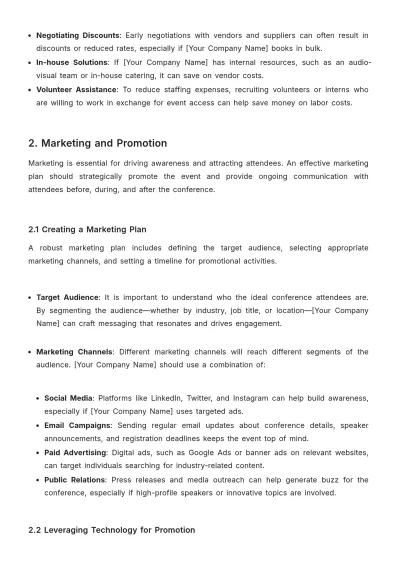 Free Conference Management Template to Edit Online