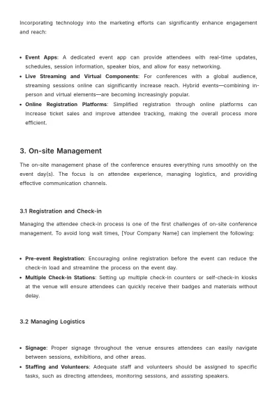 Free Conference Management Template to Edit Online