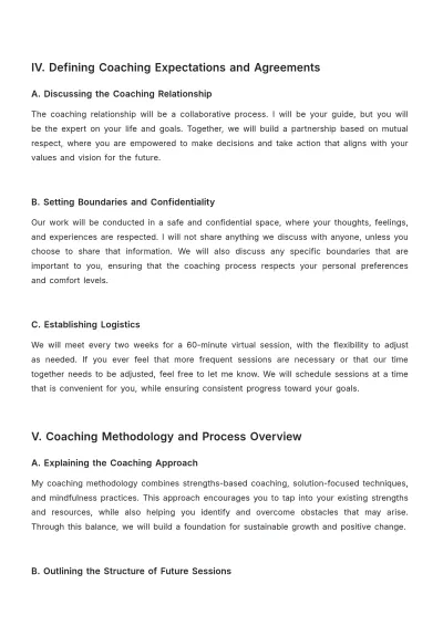 Free Coaching Intake Session Plan Template to Edit Online