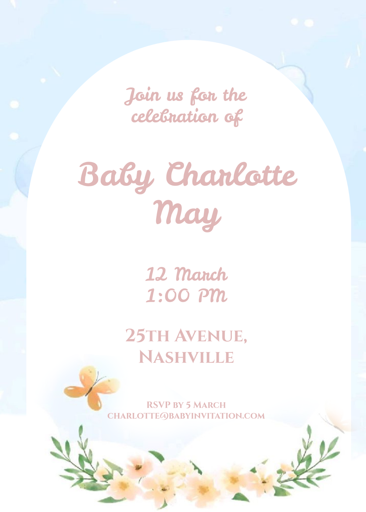 Vintage Baby Invitation Template