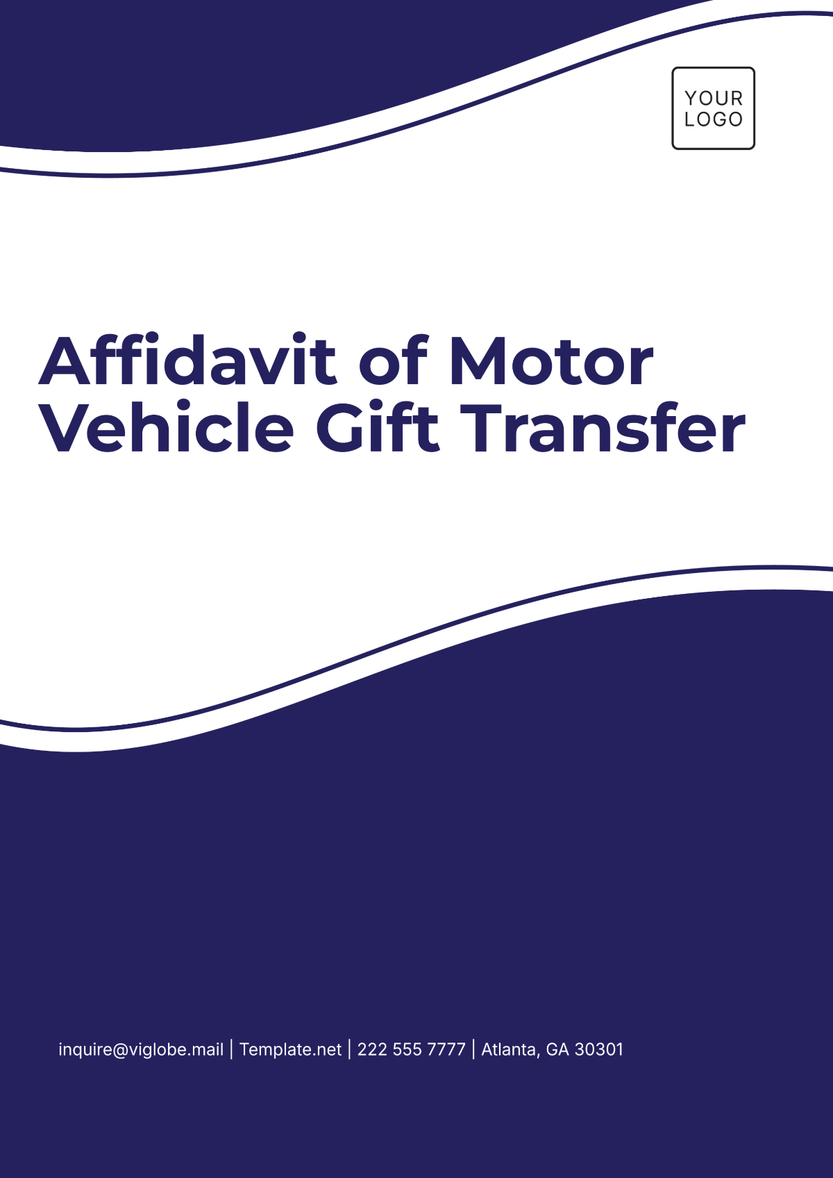 Free Affidavit of Motor Vehicle Gift Transfer Template