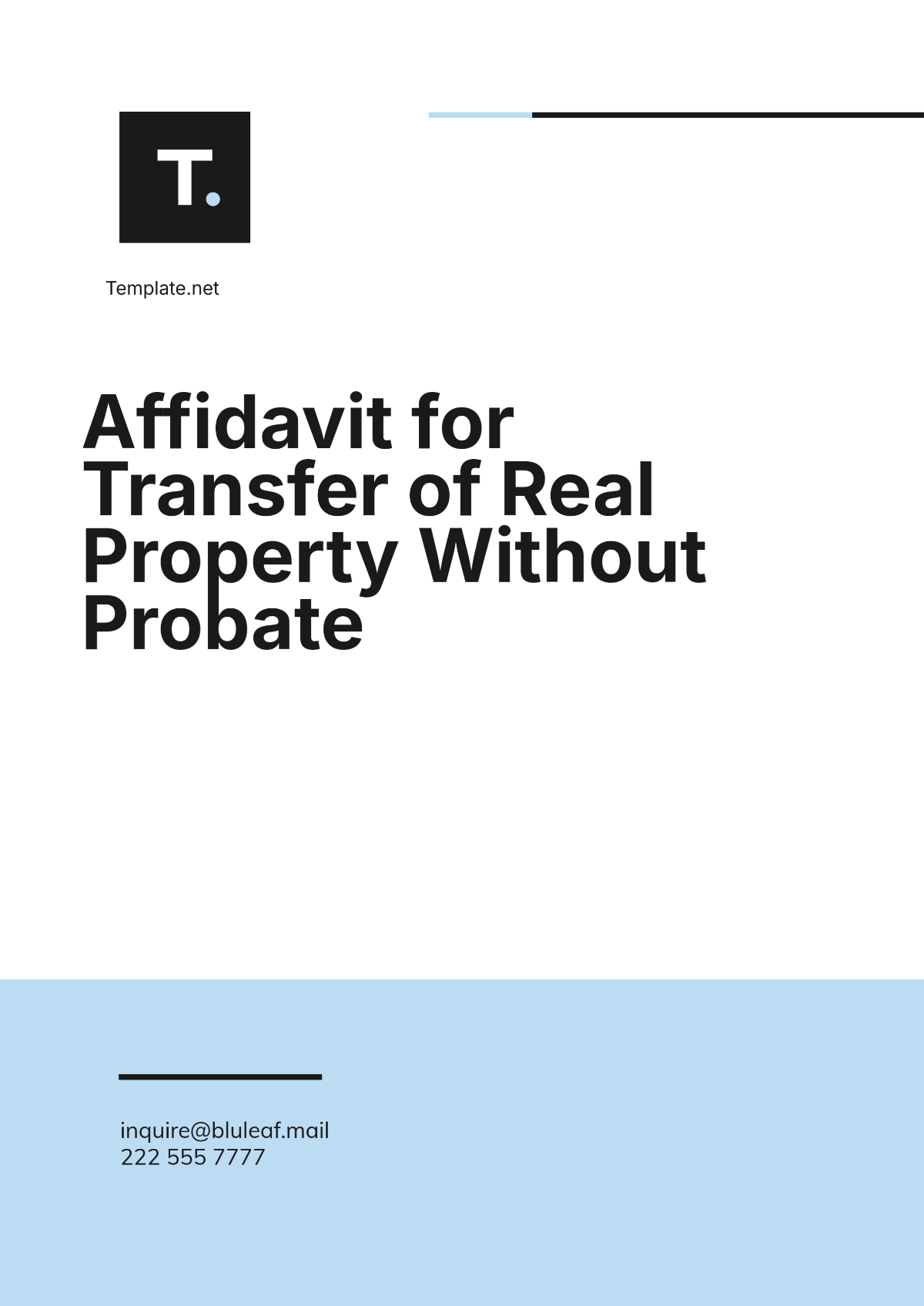 Free Affidavit for Transfer of Real Property Without Probate Template