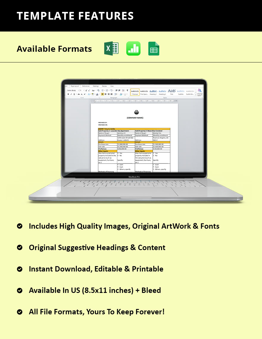 Real Estate Agent Sales Sheet Template Download in Word, Google Docs