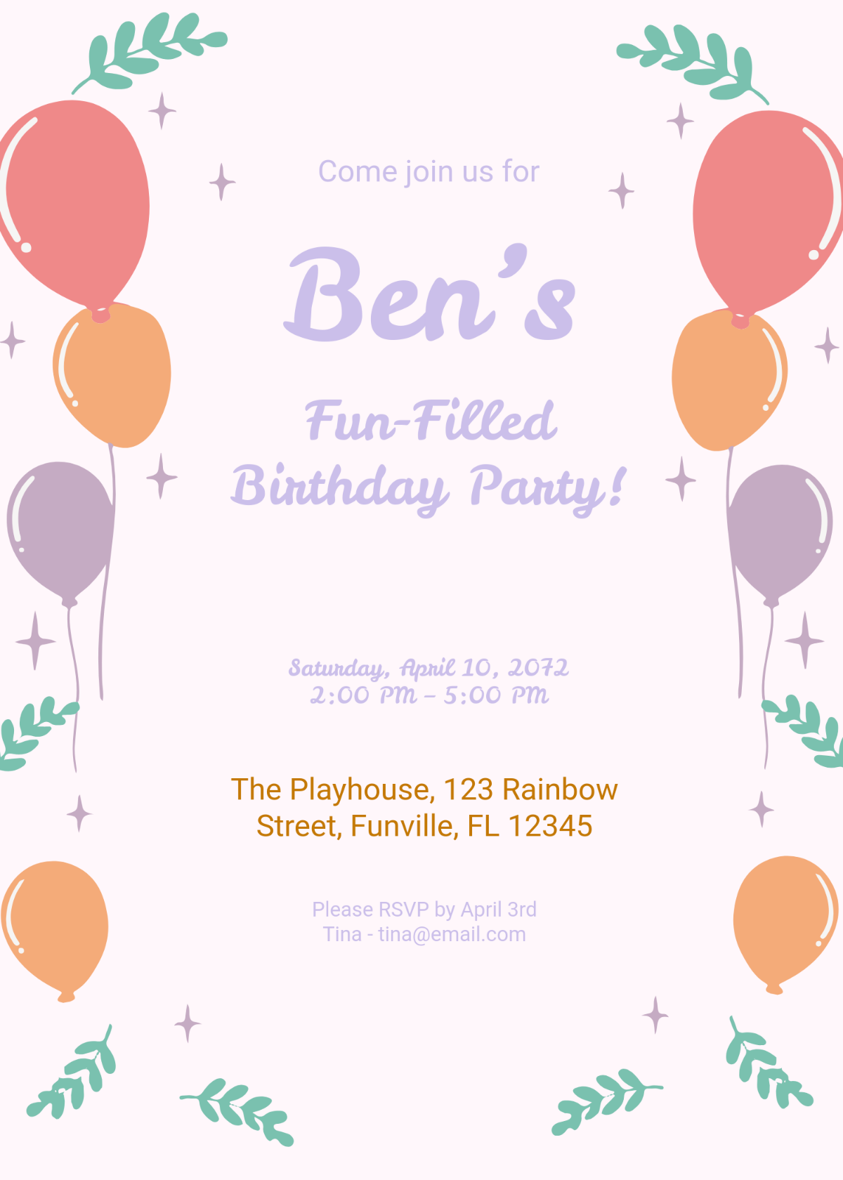 Colorful Party Event Invitation Template