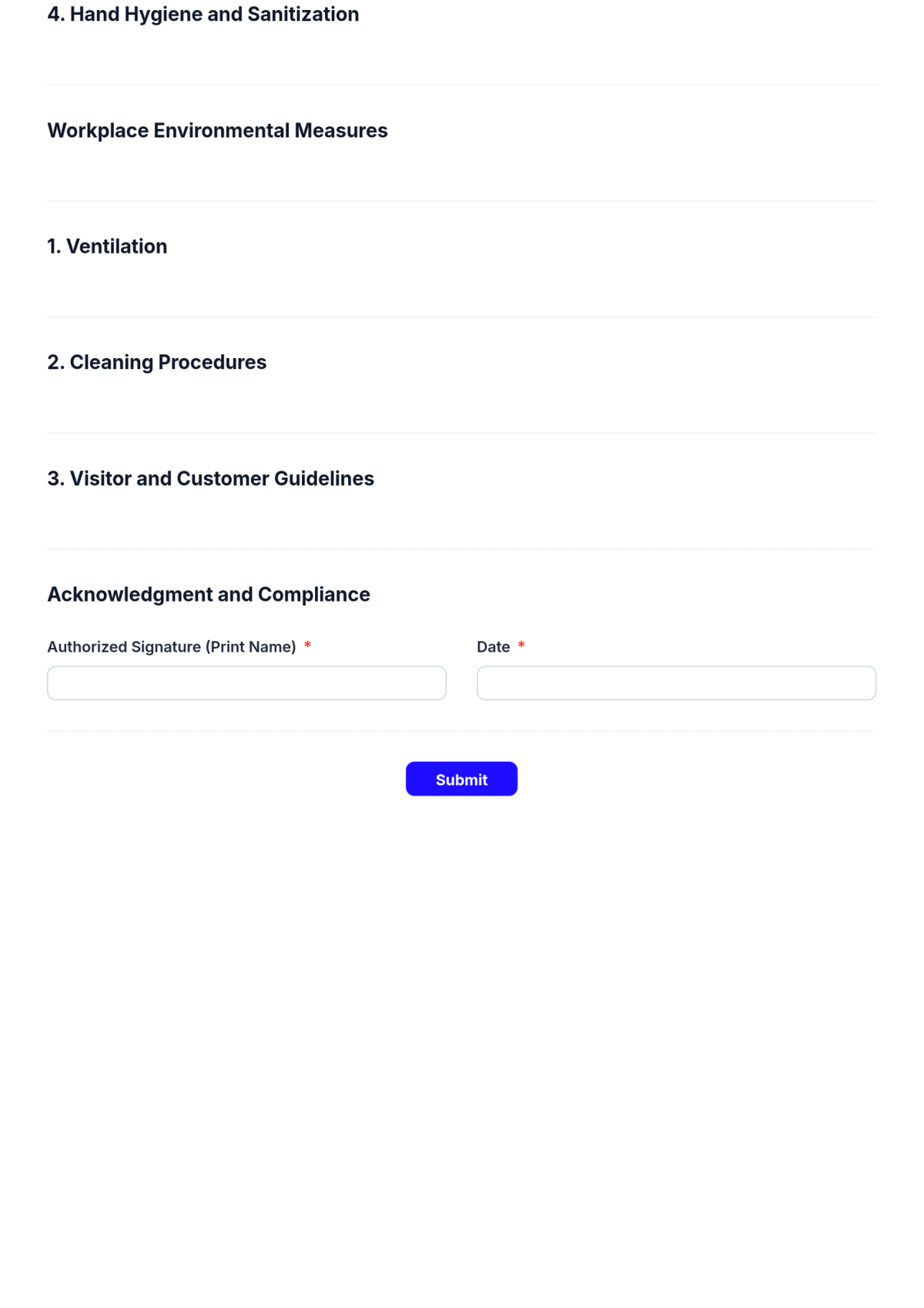 Free COVID-19 Safety Checklist Form Template & AI Maker