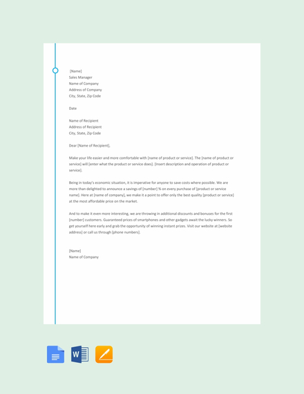 Free Sample Sales Letter Template Download 1440 Letters In Word