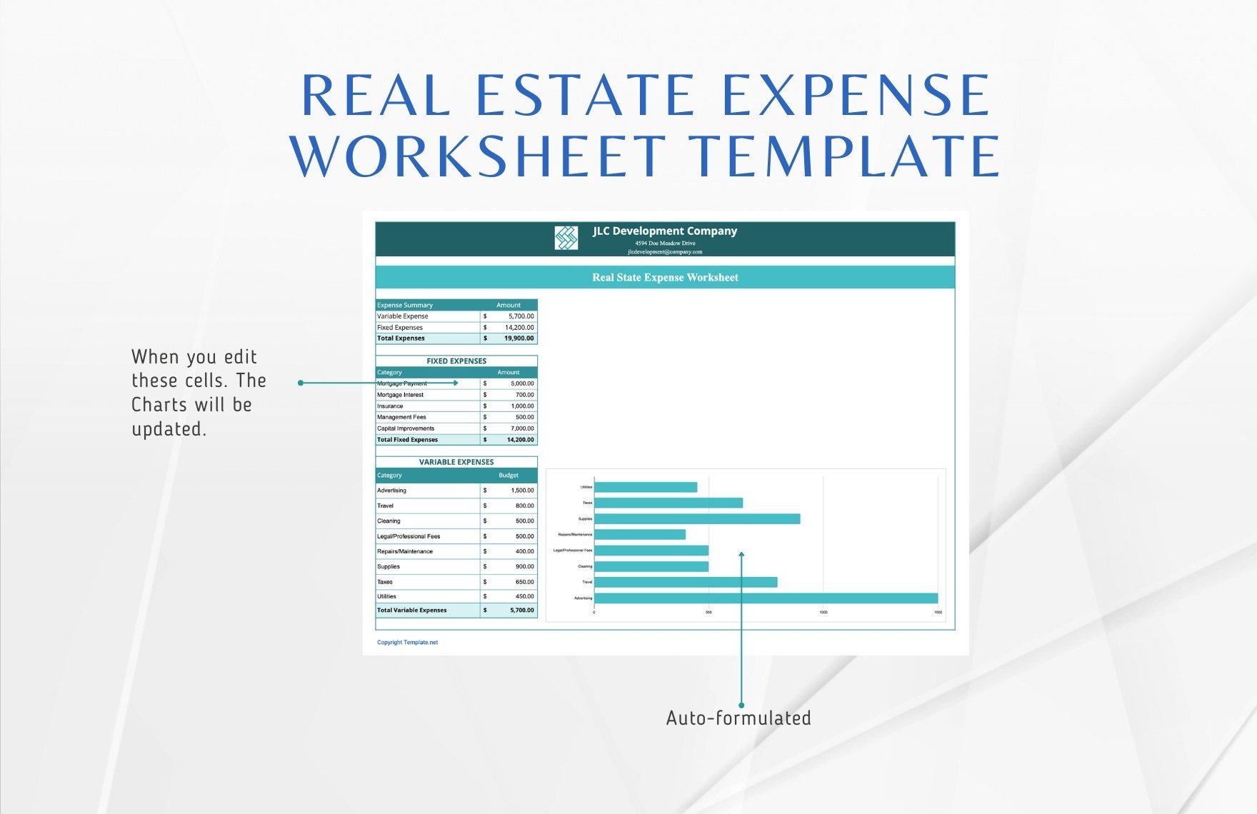 Real Estate Expense Worksheet Template