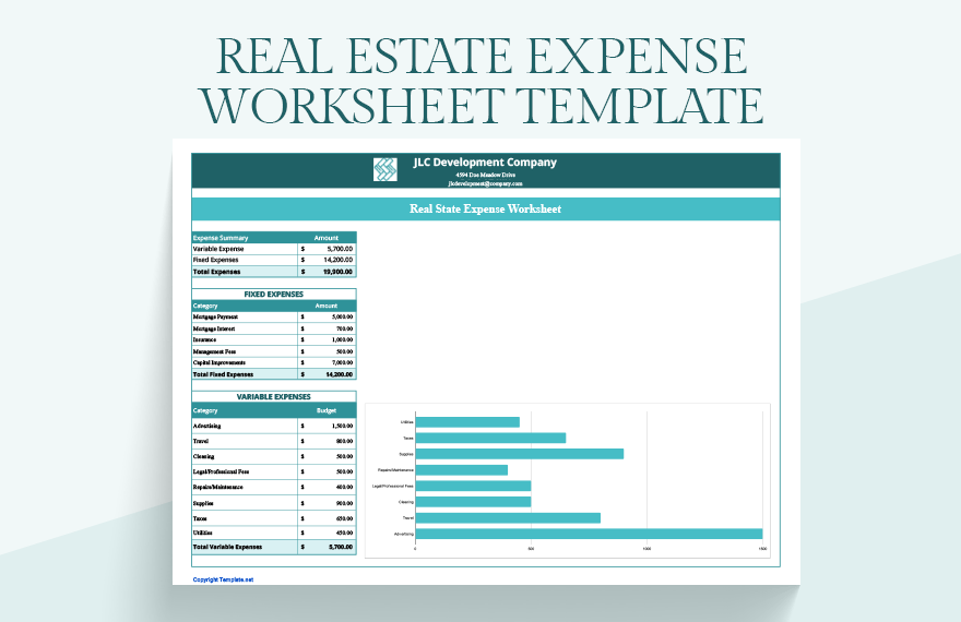 Real Estate Expense Worksheet Template