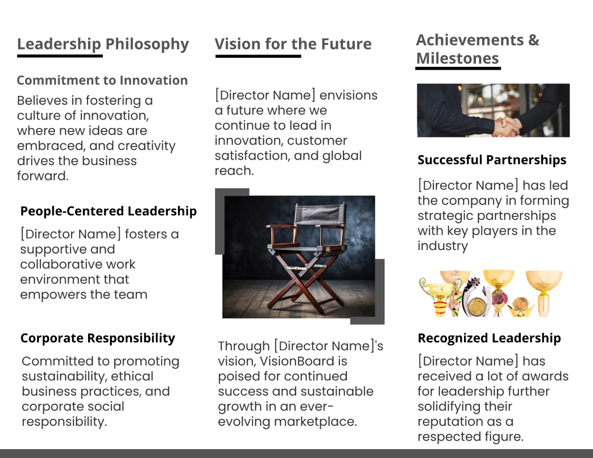 Free Director Brochure Template to Edit Online