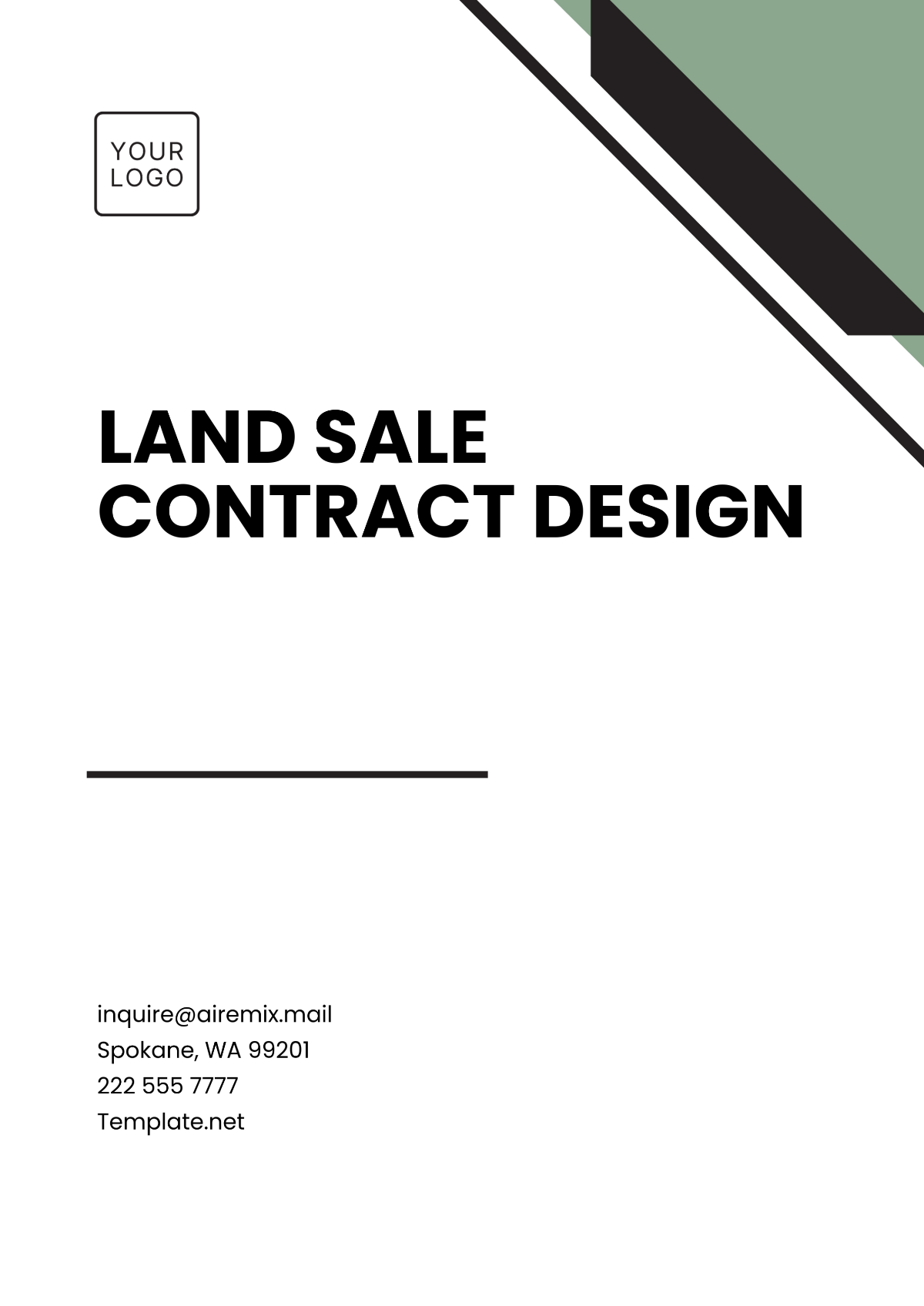 Free Land Sale Contract Design Template