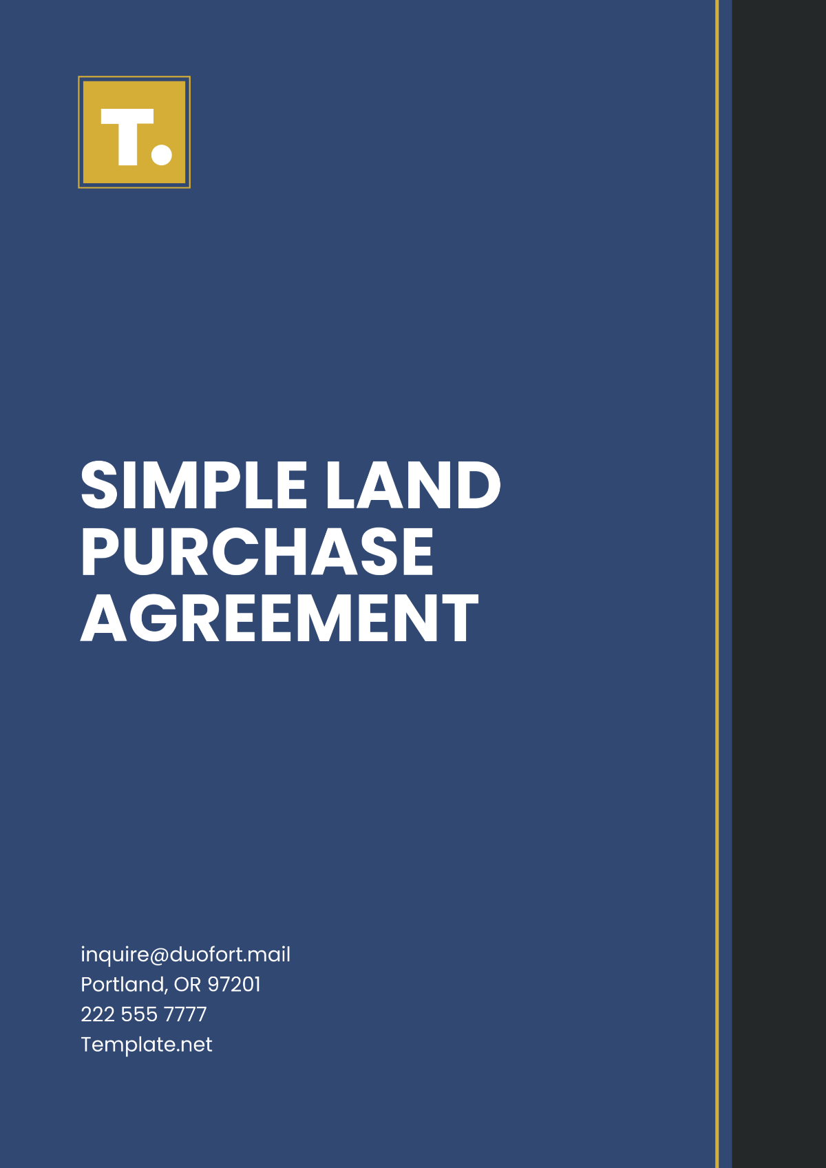 Free Simple Land Purchase Agreement Template