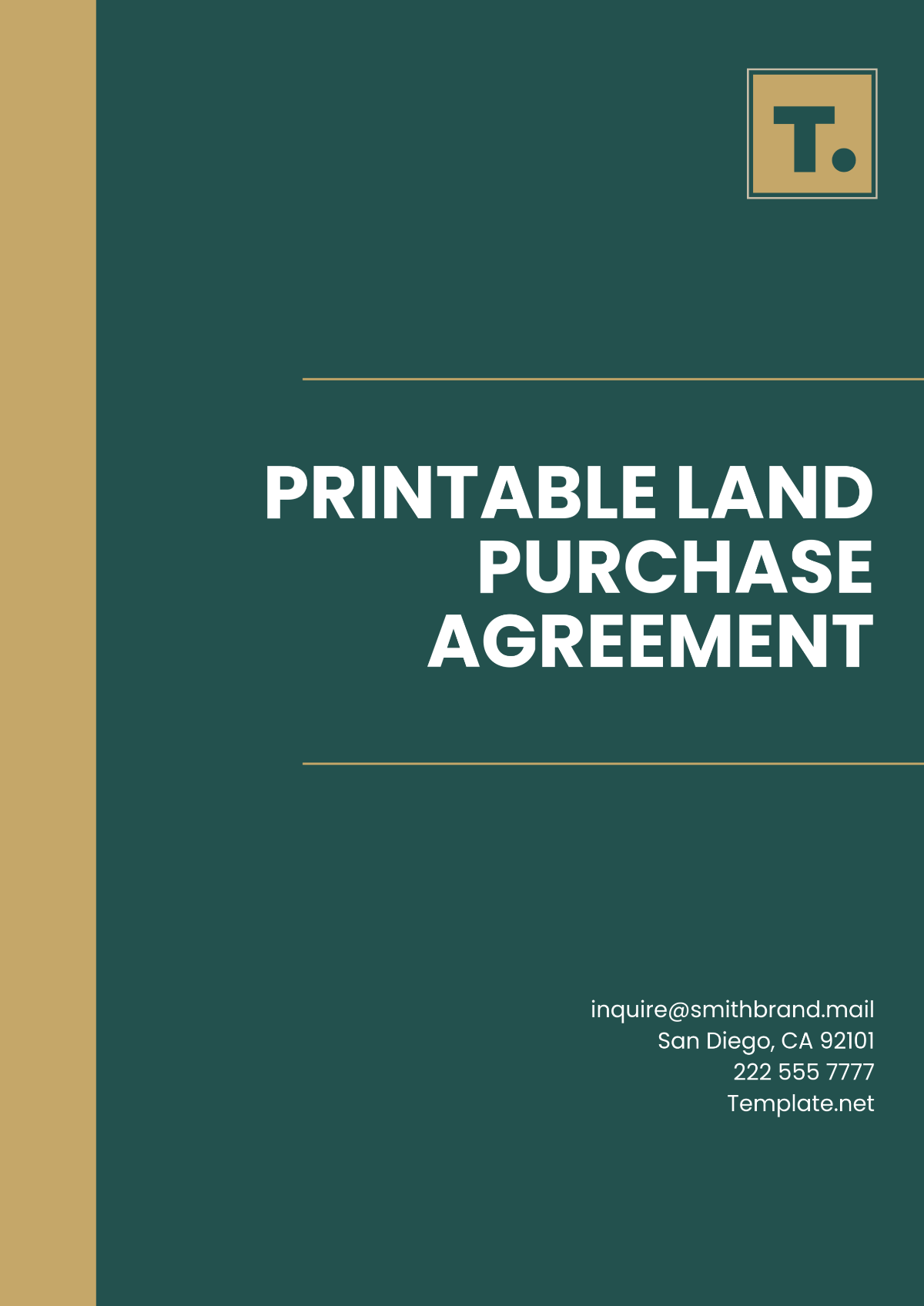 Free Printable Land Purchase Agreement Template