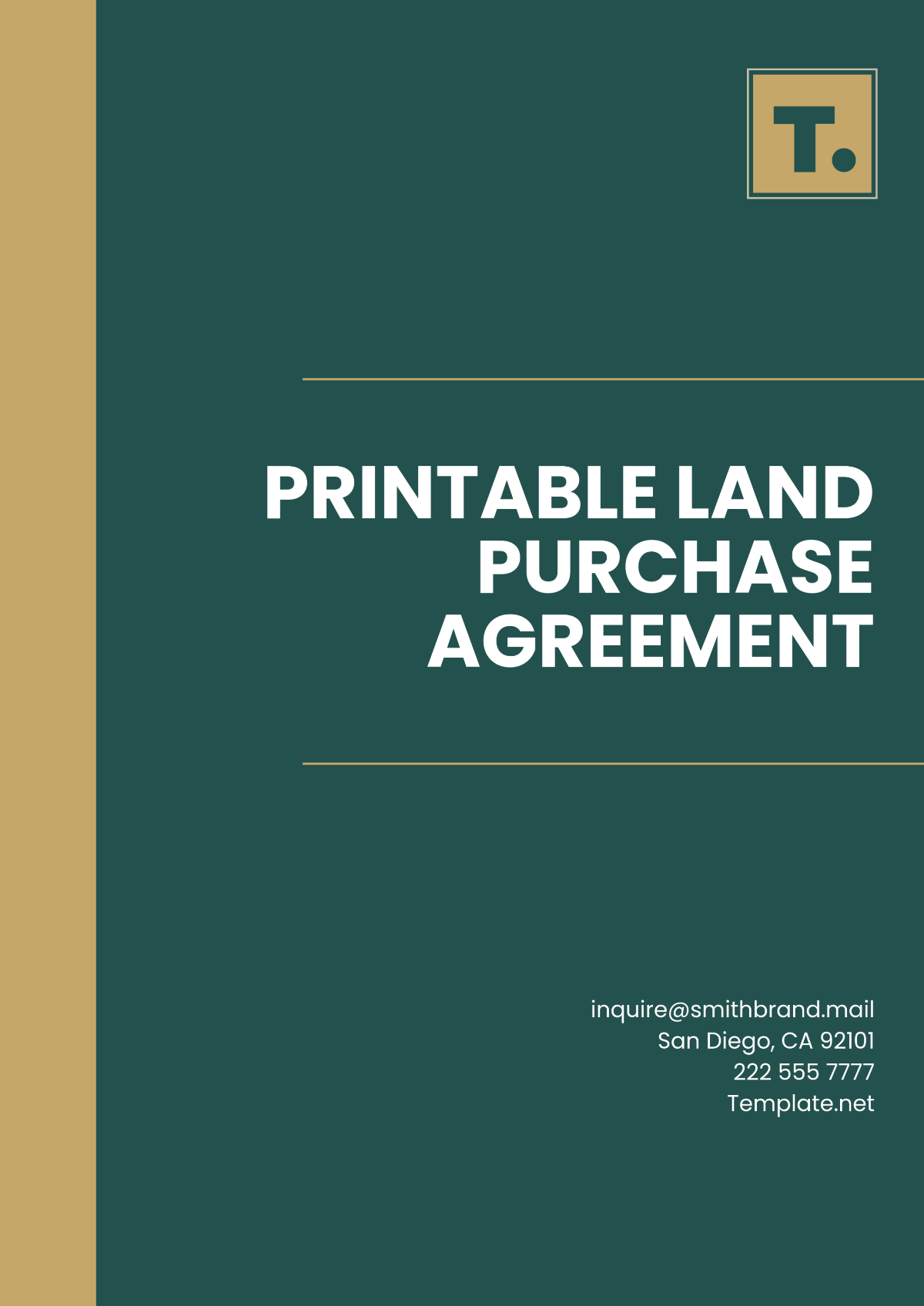 Free Land Purchase Agreement Templates Editable And Printable