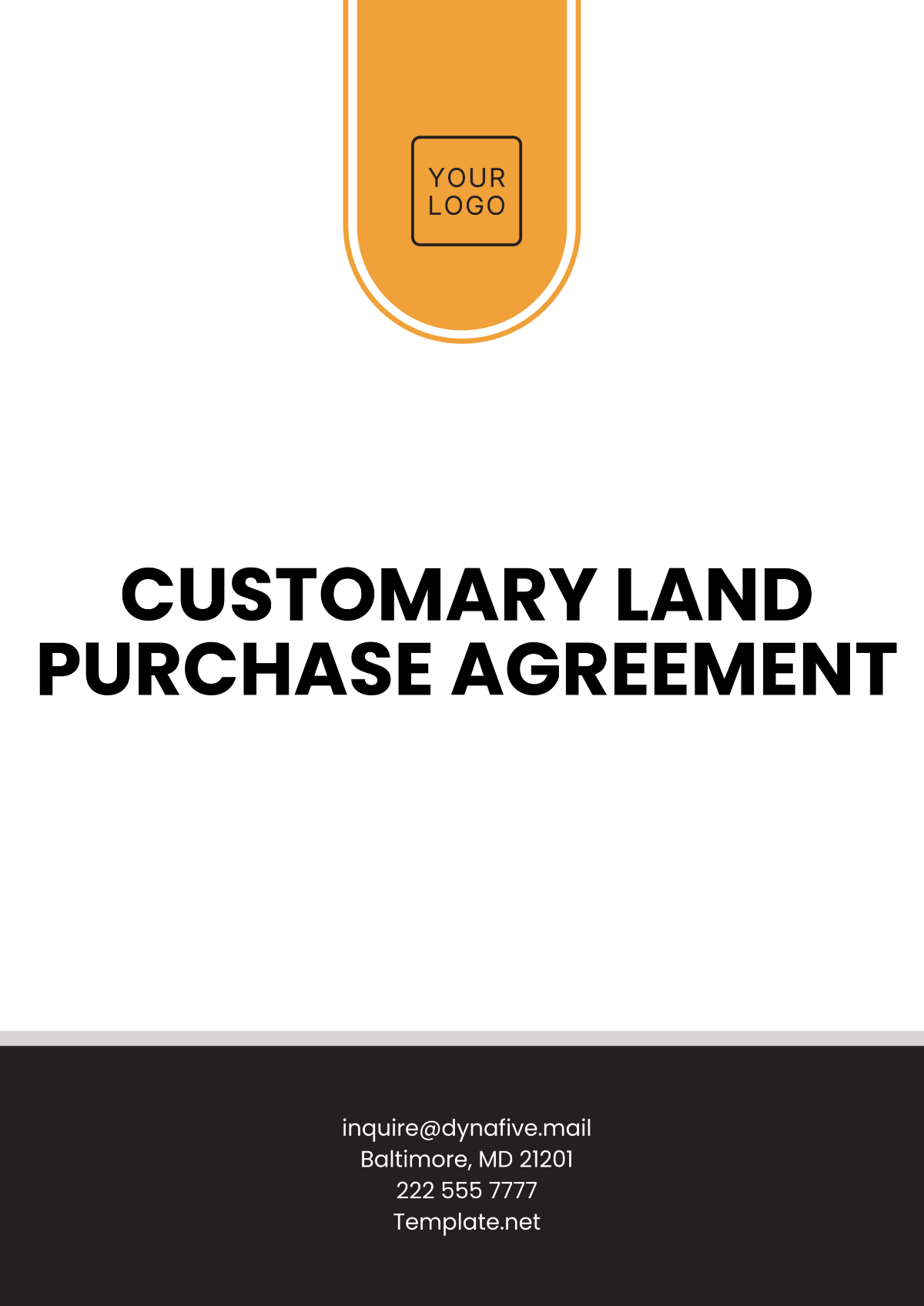 Free Customary Land Purchase Agreement Template