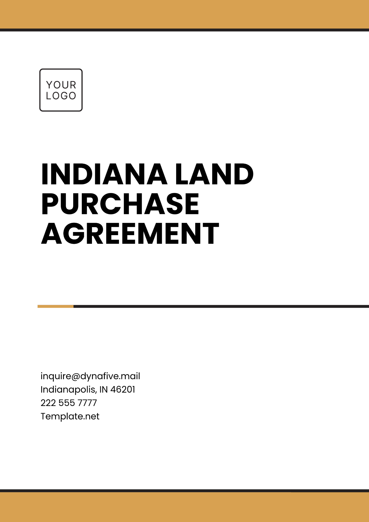 Free Indiana Land Purchase Agreement Template