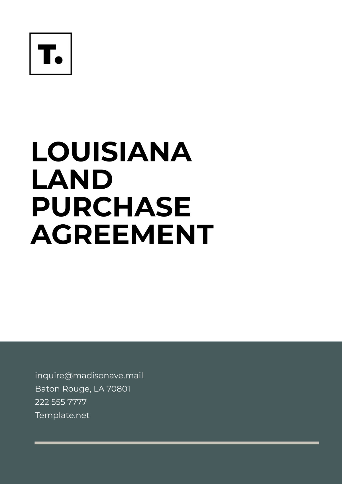 Free Louisiana Land Purchase Agreement Template