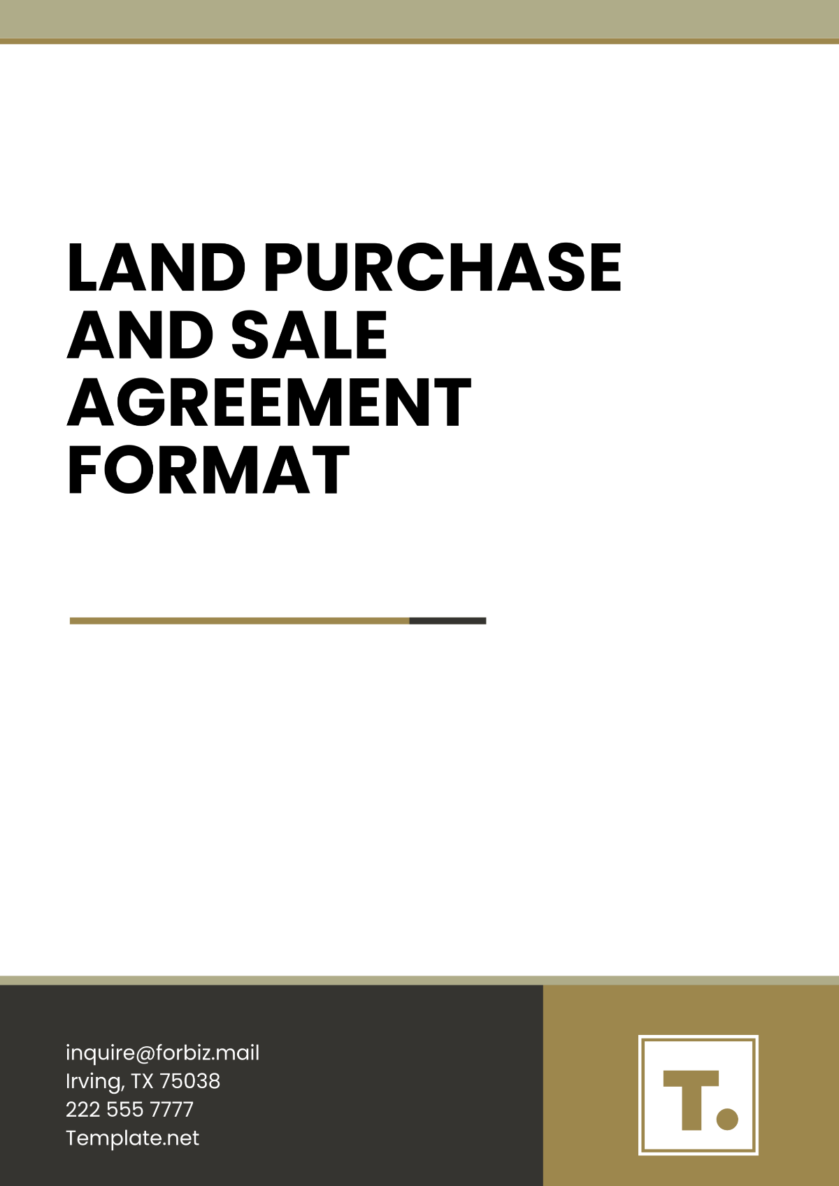 Free Land Purchase and Sale Agreement Format Template