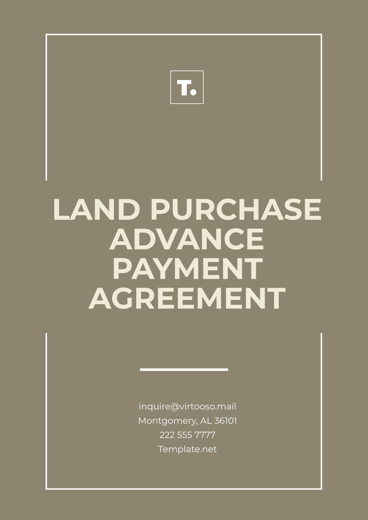 Free Land Purchase Advance Payment Agreement Template