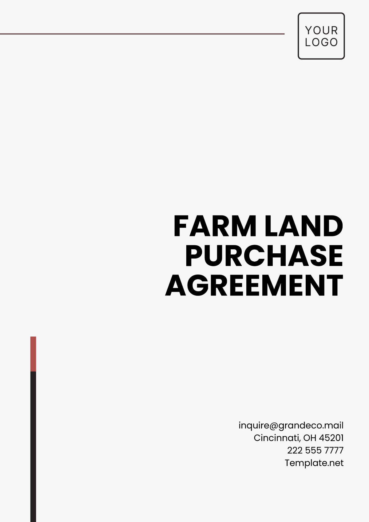 Free Farm Land Purchase Agreement Template