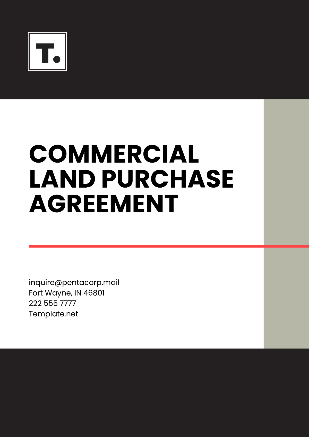 Free Commercial Land Purchase Agreement Template