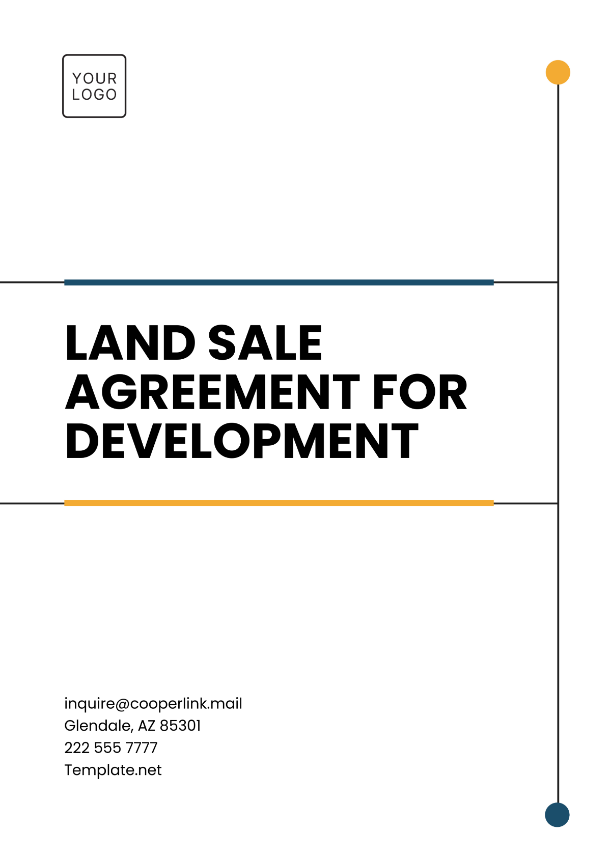 Free Land Sale Agreement for Development Template