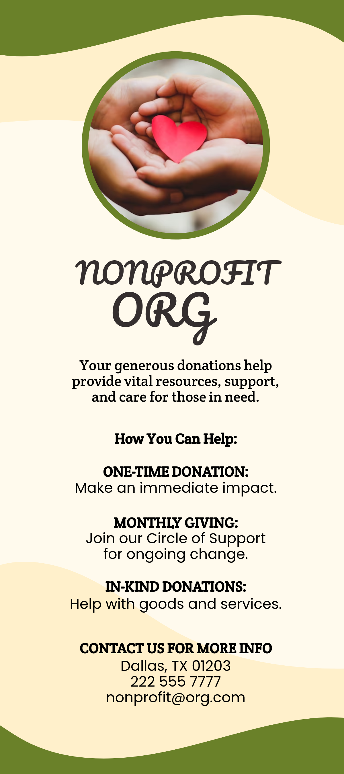 Free Donation Rack Card Template