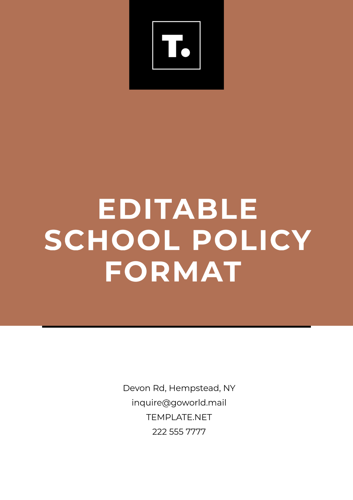 Free Editable School Policy Format Template to Edit Online