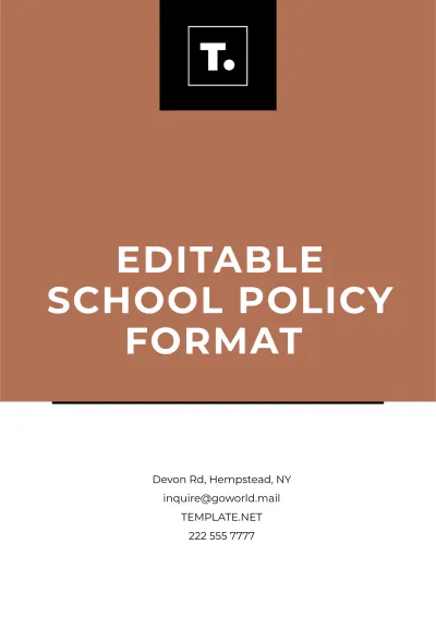 Free Editable School Policy Format Template to Edit Online
