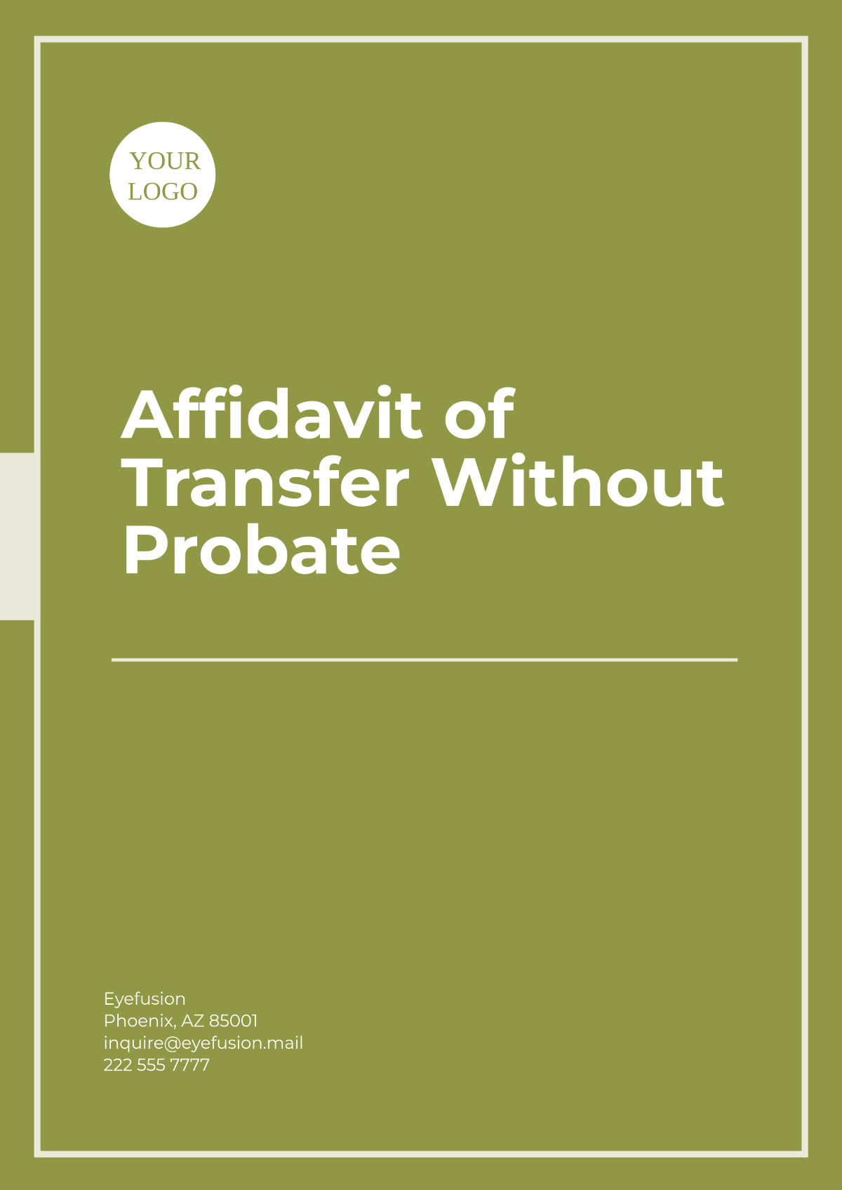 Free Affidavit of Transfer Without Probate Template