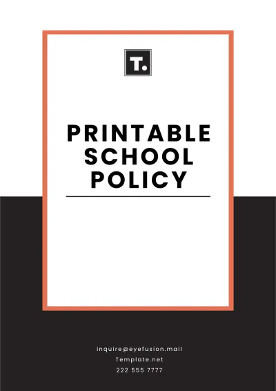 Free Printable School Policy Template to Edit Online
