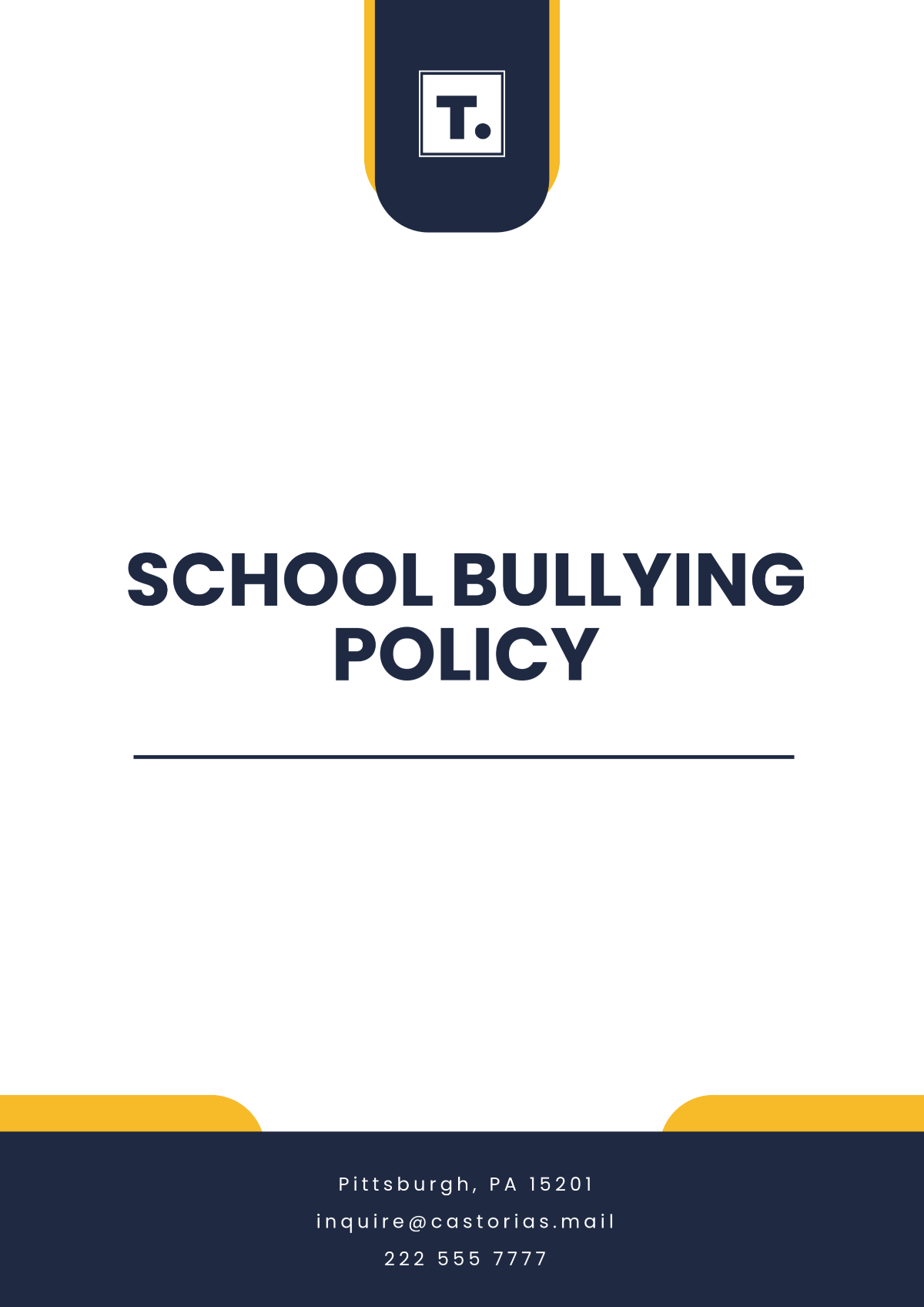 Free School Bullying Policy Template to Edit Online