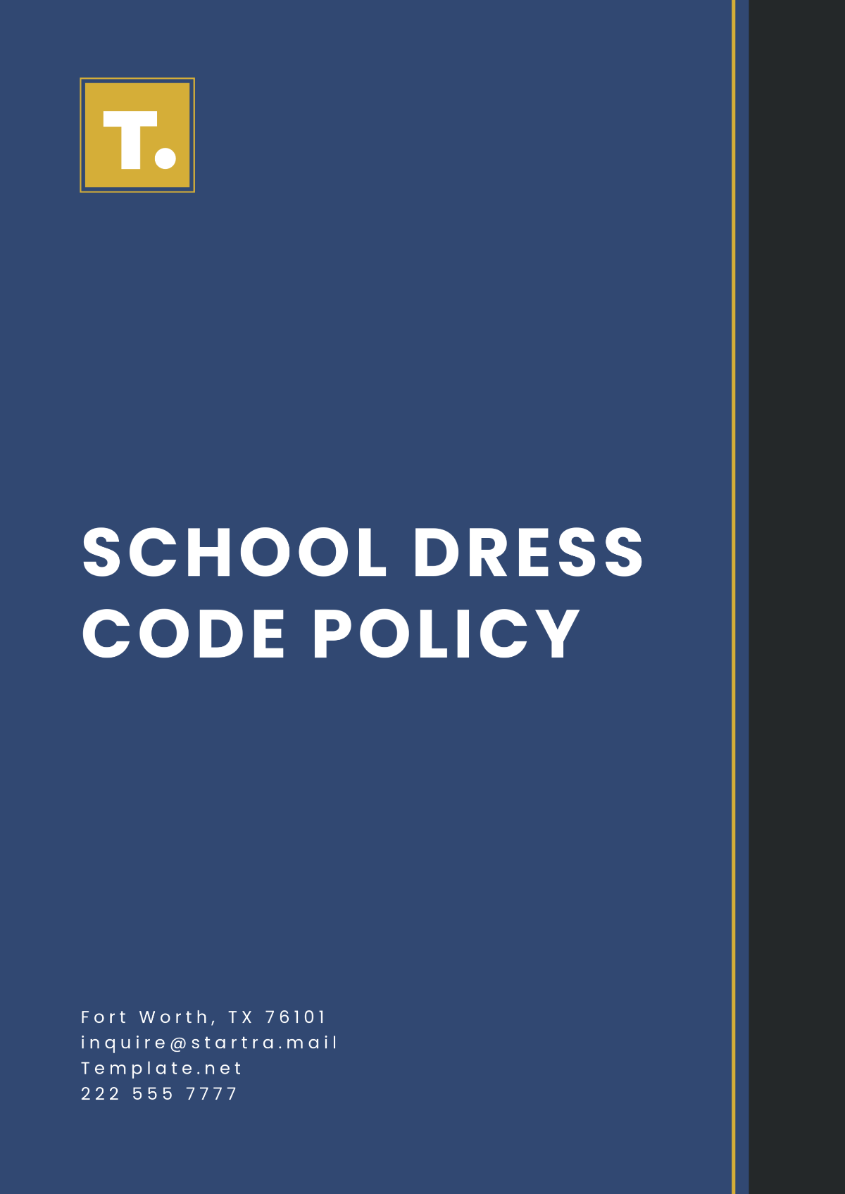 School Dress Code Policy Template - Edit Online & Download