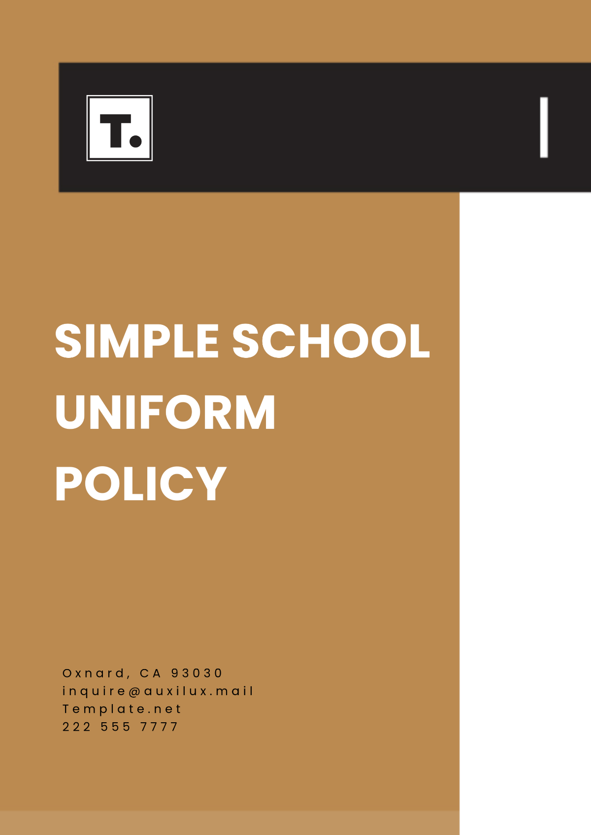 Free Simple School Uniform Policy Template to Edit Online