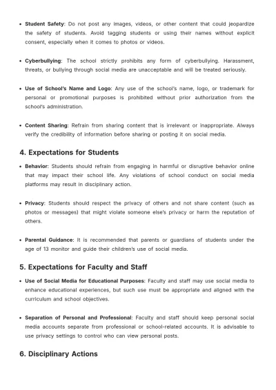 Free School Social Media Policy Template to Edit Online