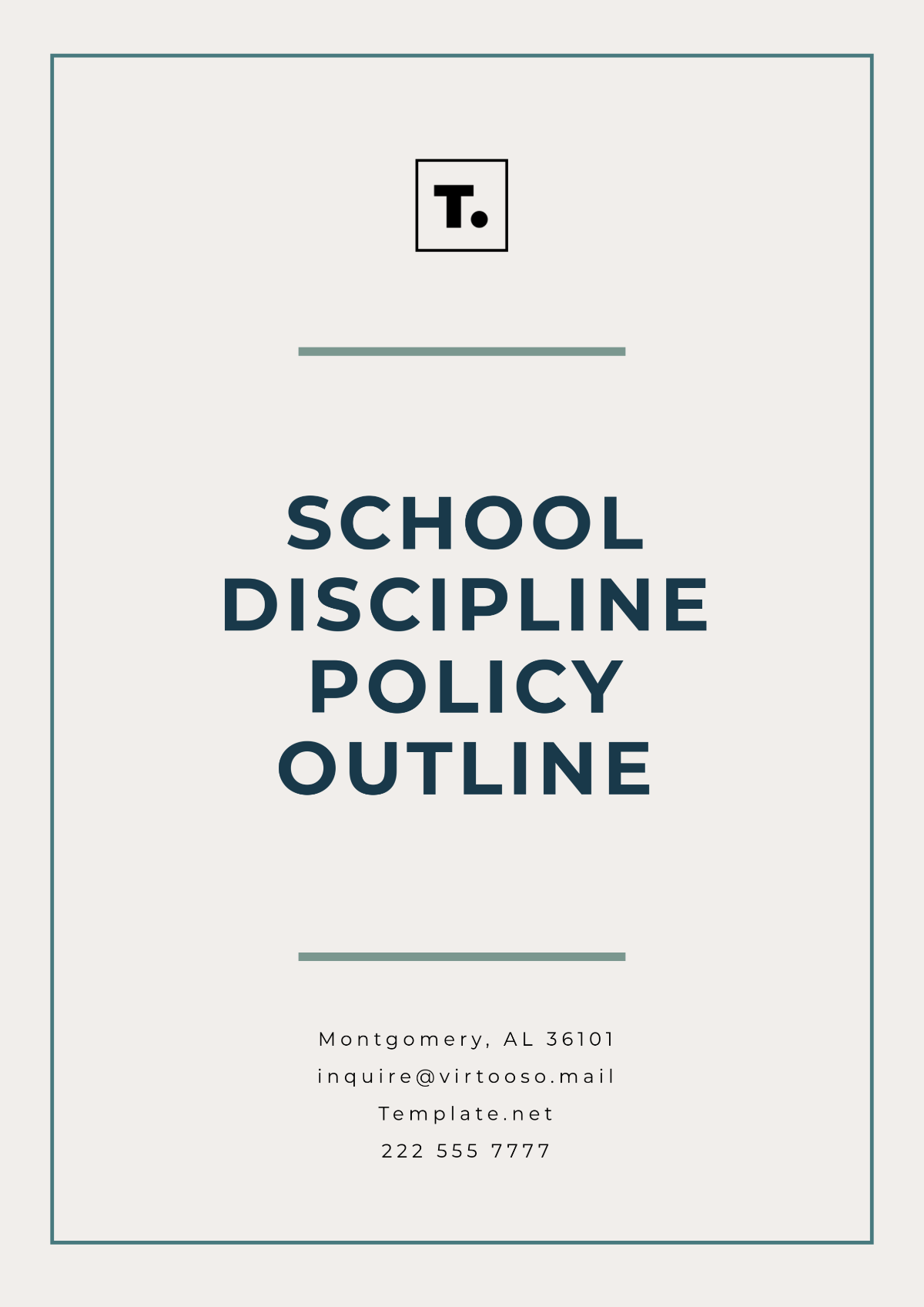 Free School Discipline Policy Outline Template to Edit Online