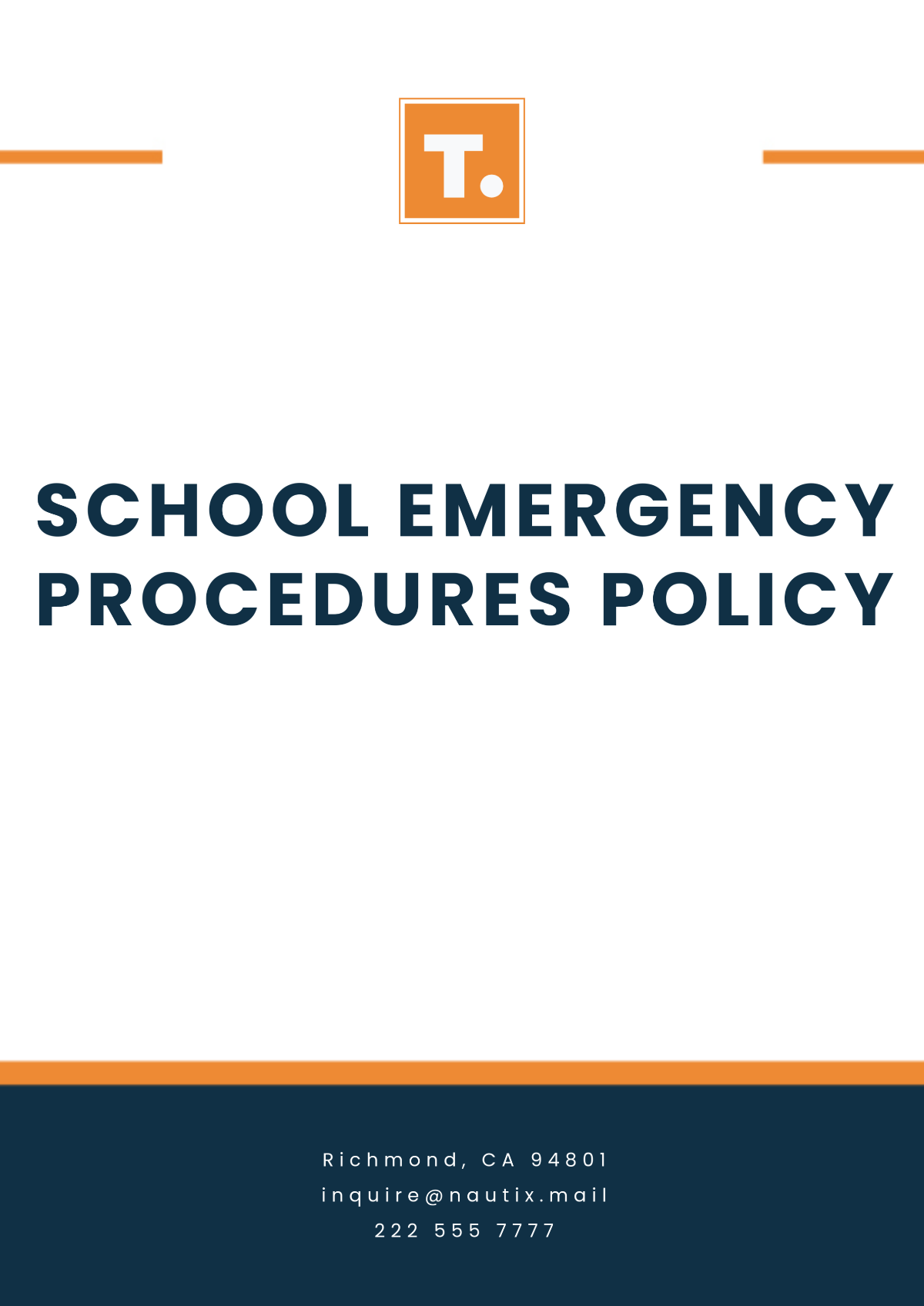 School Emergency Procedures Policy Template - Edit Online & Download