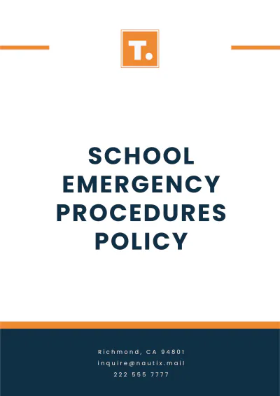Free School Emergency Procedures Policy Template to Edit Online