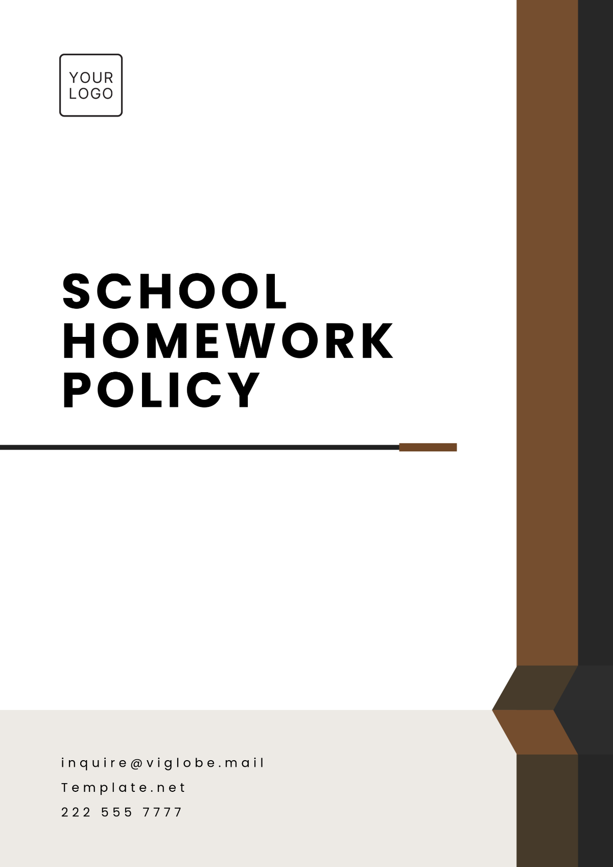 Free School Homework Policy Template to Edit Online