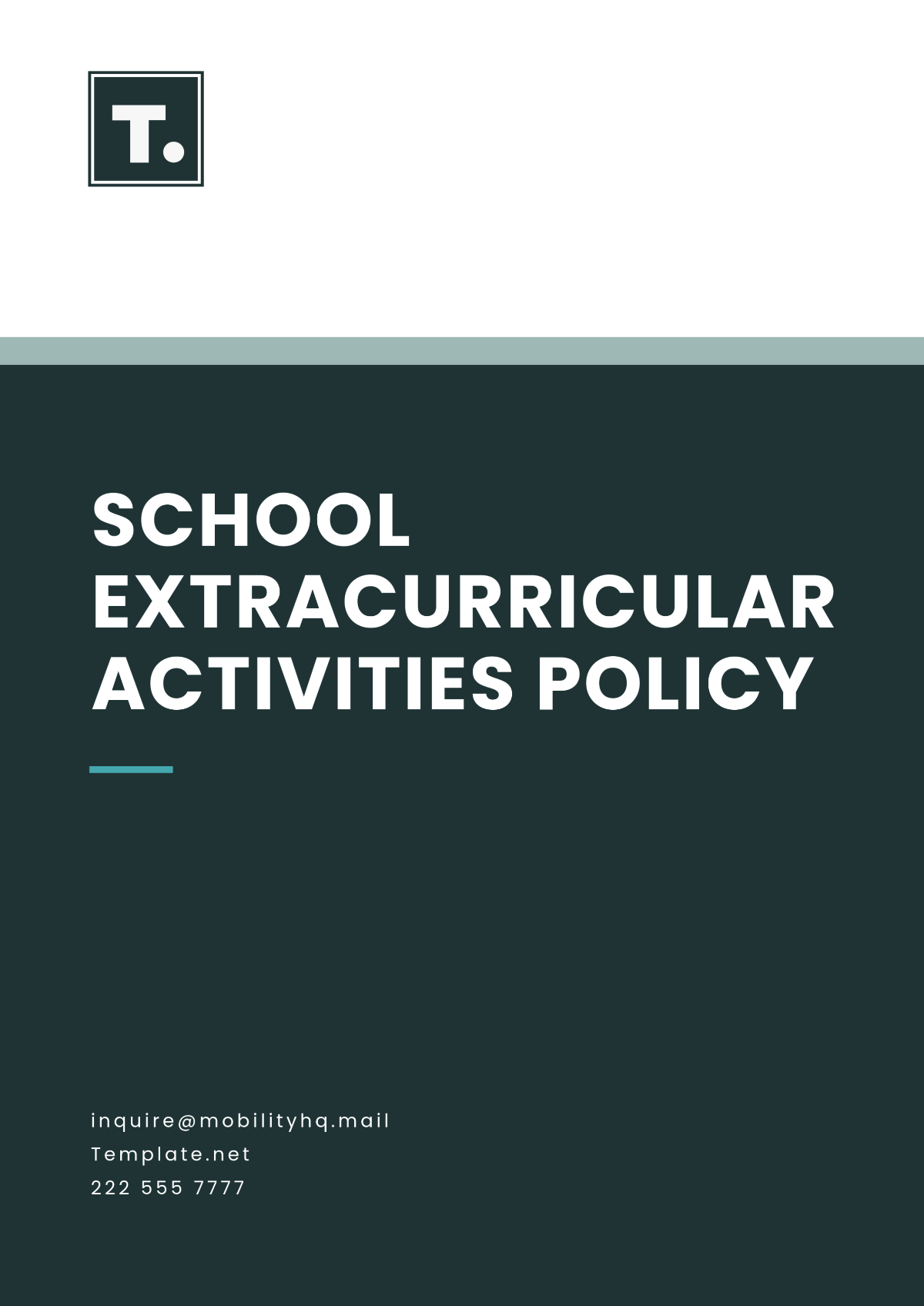 Free School Extracurricular Activities Policy Template to Edit Online