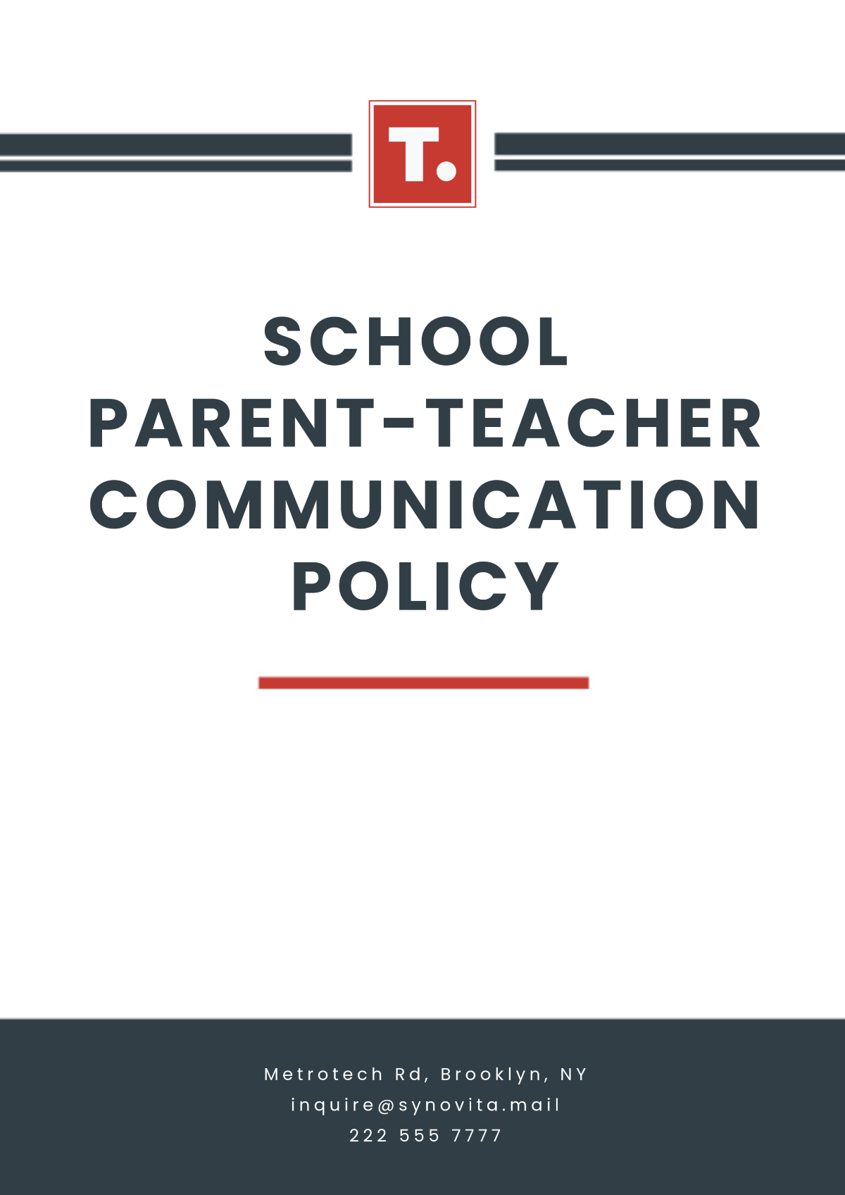 Free School Parent-Teacher Communication Policy Template to Edit Online