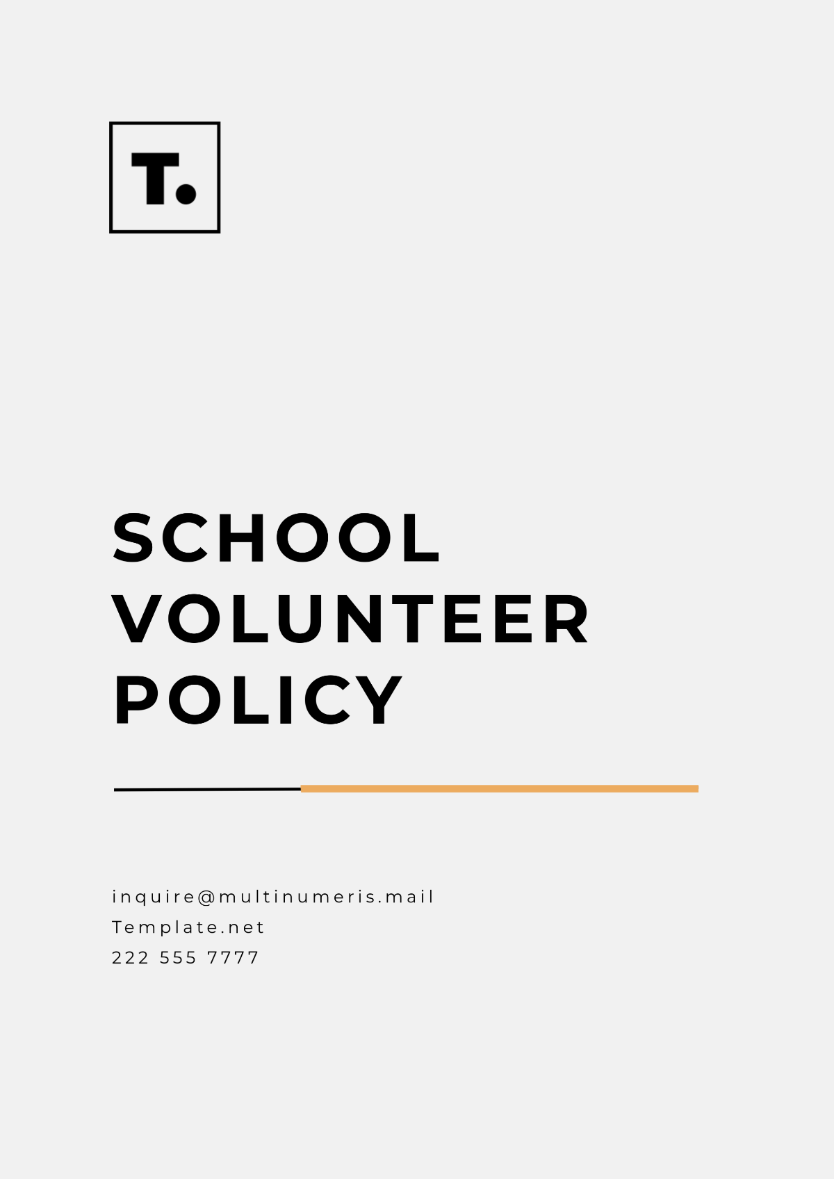 Free School Volunteer Policy Template to Edit Online