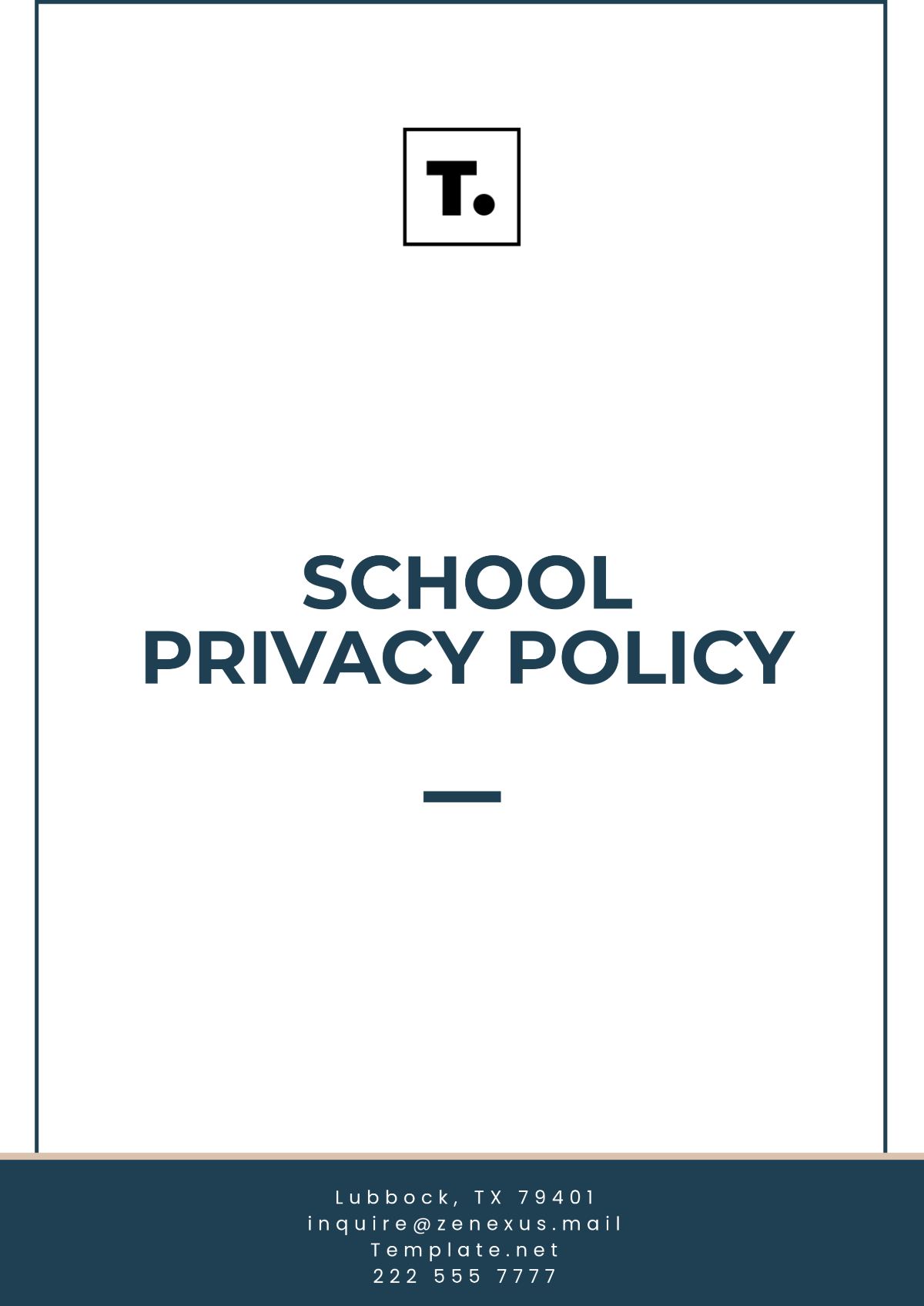 School Privacy Policy Template - Edit Online & Download