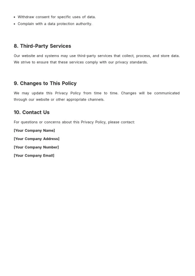 Free School Privacy Policy Template to Edit Online