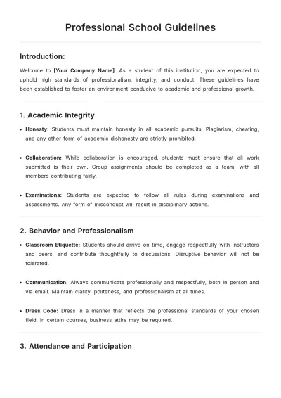 Free Professional School Guidelines Template to Edit Online
