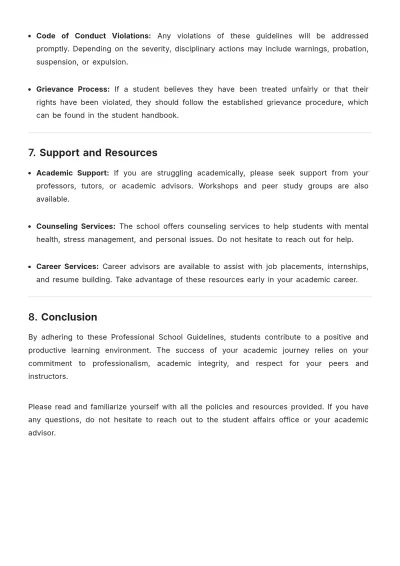 Free Professional School Guidelines Template to Edit Online