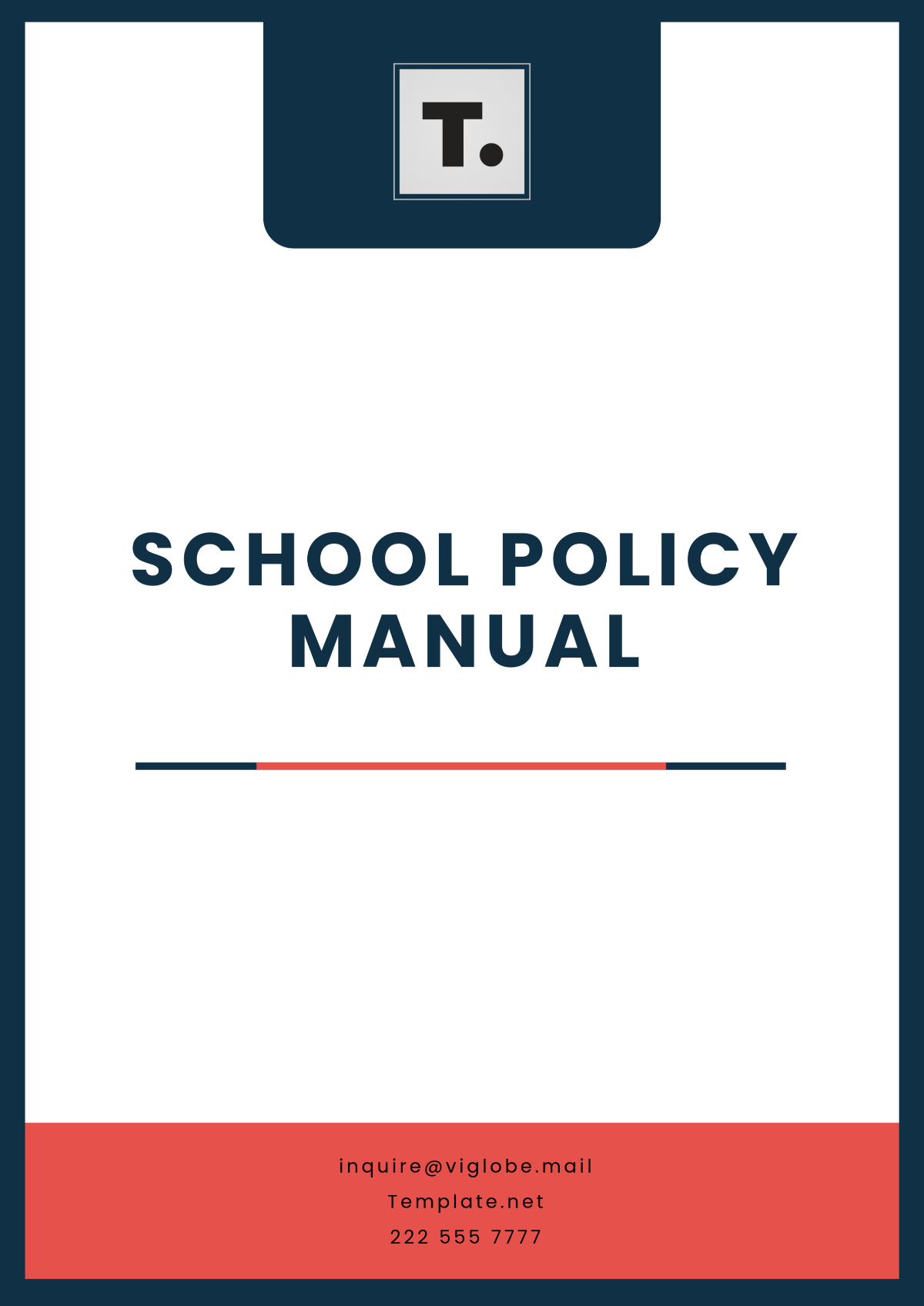 Free School Policy Manual Template to Edit Online